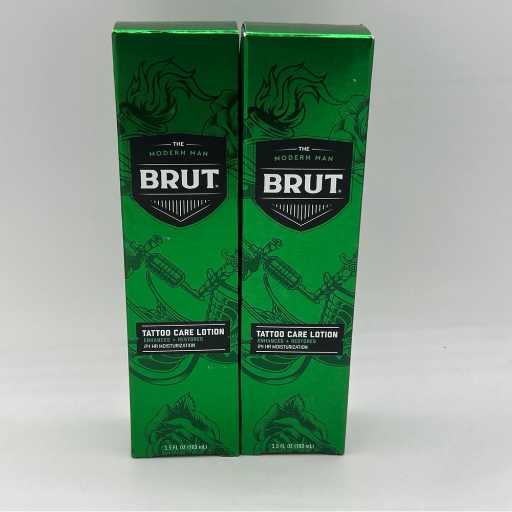 2X BRUT Tattoo Care Lotion, Enhances + Restores, 24 HR Moisturization, 3.5 fl oz